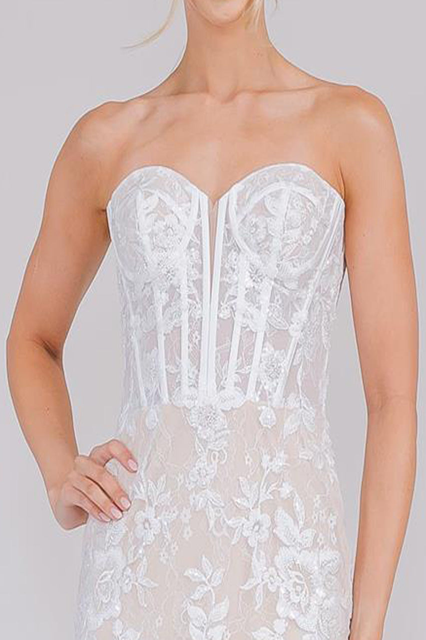 LA Merchandise LAAWL0100 White Lace Off the Shoulder Wedding Gown - - Dress LA Merchandise