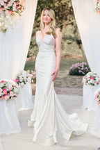 Elegant White Bridal Mermaid Gown with Lace-Up Back – LA Merchandise LAA3018B - WHITE - Dress LAA