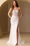 Wholesale Bridal Dress Beaded Mermaid Sequin Gown By LAA3042 - WHITE - Dress LAA