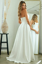 Wholesale Strapless Sweetheart A-Line Satin Bridal Gown By LAA5076 - - LAA