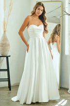 Wholesale Strapless Sweetheart A-Line Satin Bridal Gown By LAA5076 - - LAA