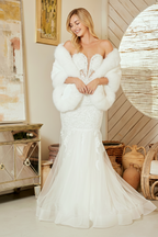 LAA7090 Wholesale White Strapless Sweetheart Illusion Lace Mermaid Wedding Dress with Corset Back - - Wedding Dress LAA