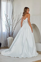 Wholesale Strapless Lace Corset Ball Gown Wedding Dress with Pockets Bridal Gown by LAA2089 - - Wedding Dress LAA