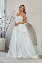 Wholesale Strapless Lace Corset Ball Gown Wedding Dress with Pockets Bridal Gown by LAA2089 - - Wedding Dress LAA