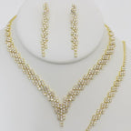 La Merchandise LAJS20666 Jewelry Set Necklace Bracelet Earrings - Gold - LA Merchandise, Inc.