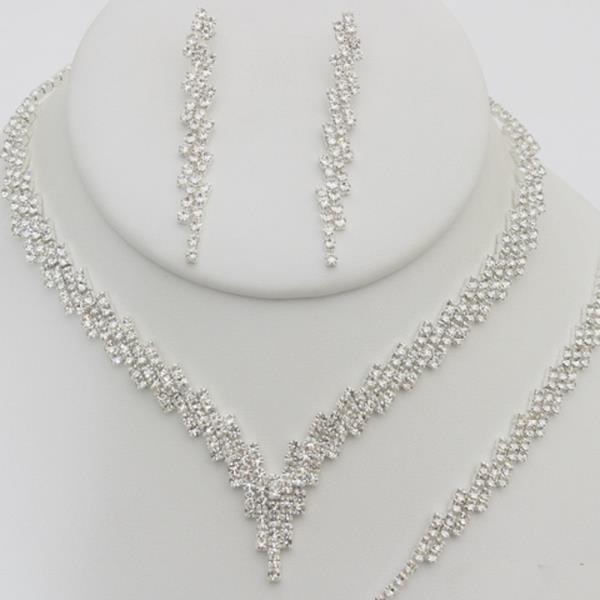 La Merchandise LAJS20666 Jewelry Set Necklace Bracelet Earrings - SILVER - LA Merchandise, Inc.