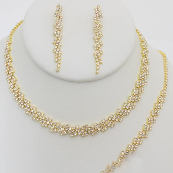 La Merchandise LAJS20665 Jewelry Set Necklace Bracelet Earrings - Gold - LA Merchandise, Inc.
