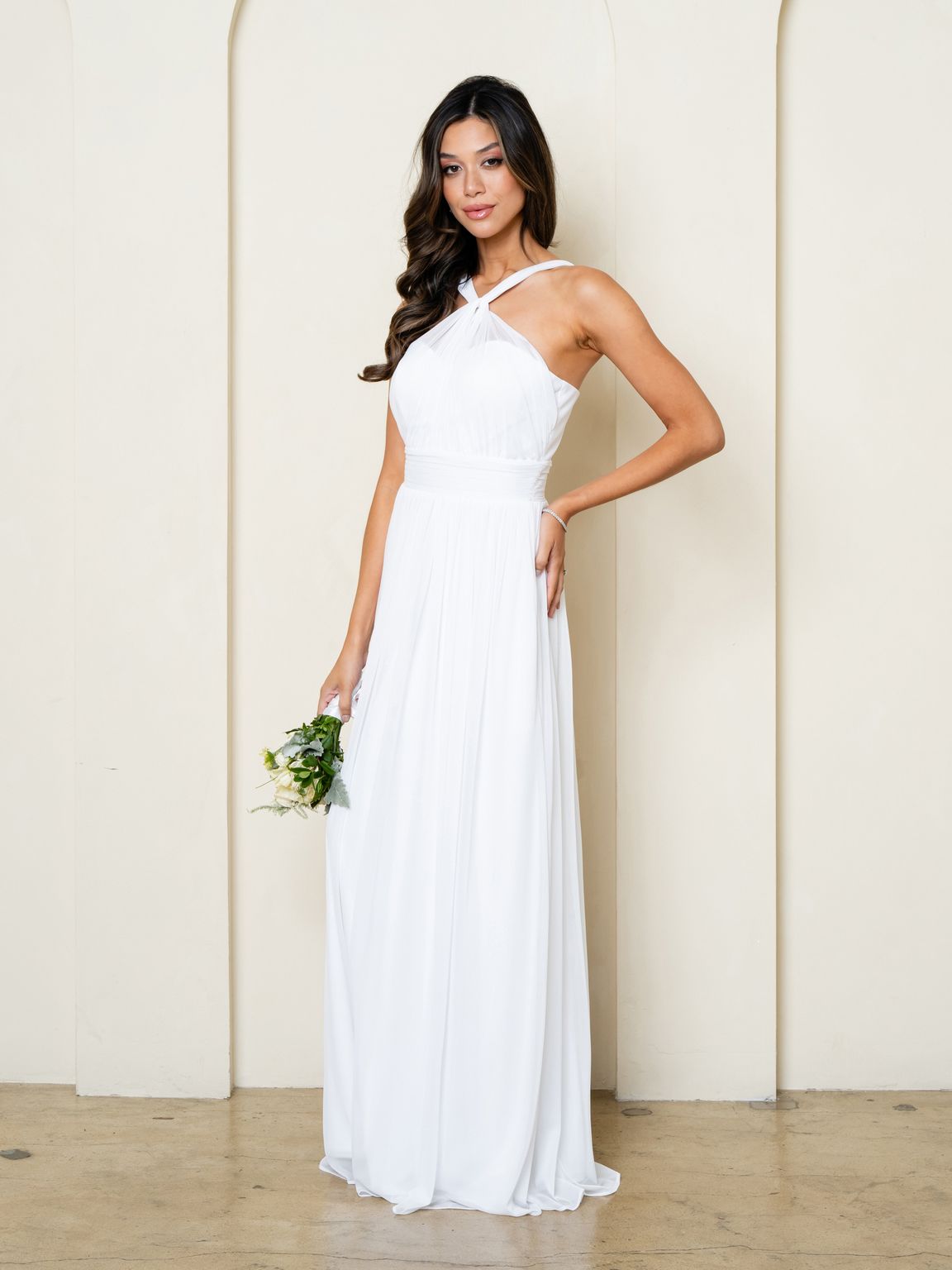 Simple Off White A-Line Wedding Dress By LA Merchandise LAV3520 - - Wedding Dresses LAV