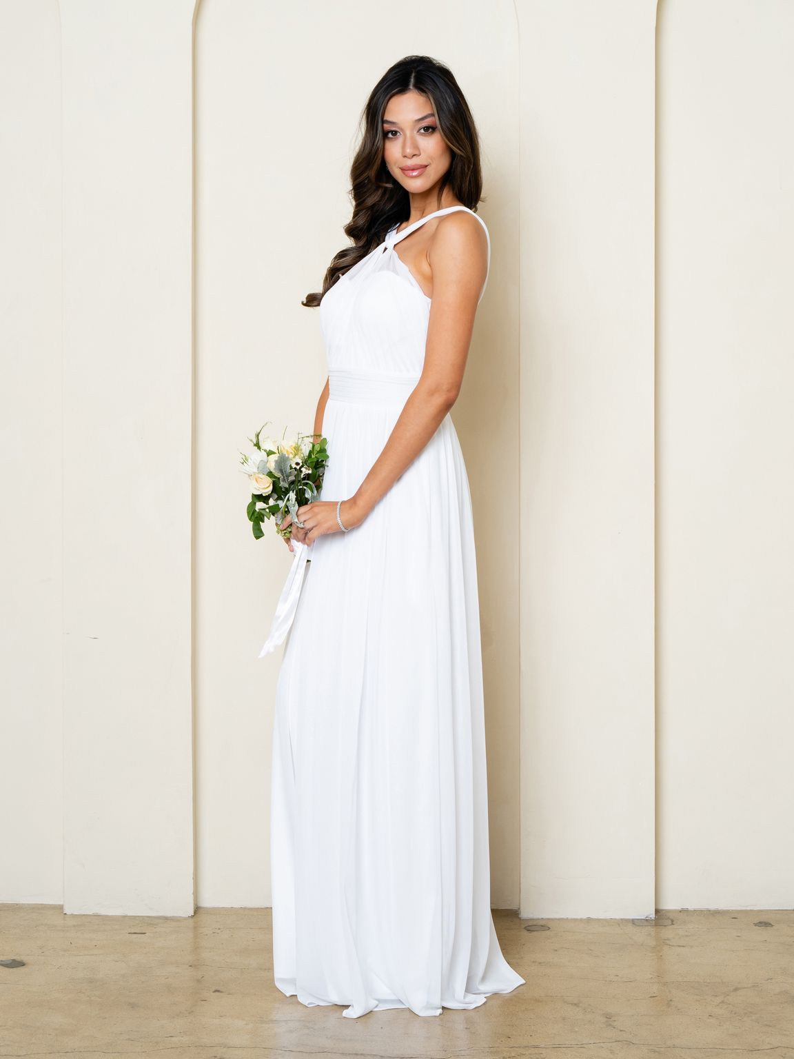 Simple Off White A-Line Wedding Dress By LA Merchandise LAV3520 - - Wedding Dresses LAV