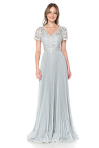 La Merchandise LAF8139 Pleated Mother Of Bride Formal Wholesale Gown - SILVER - LAF