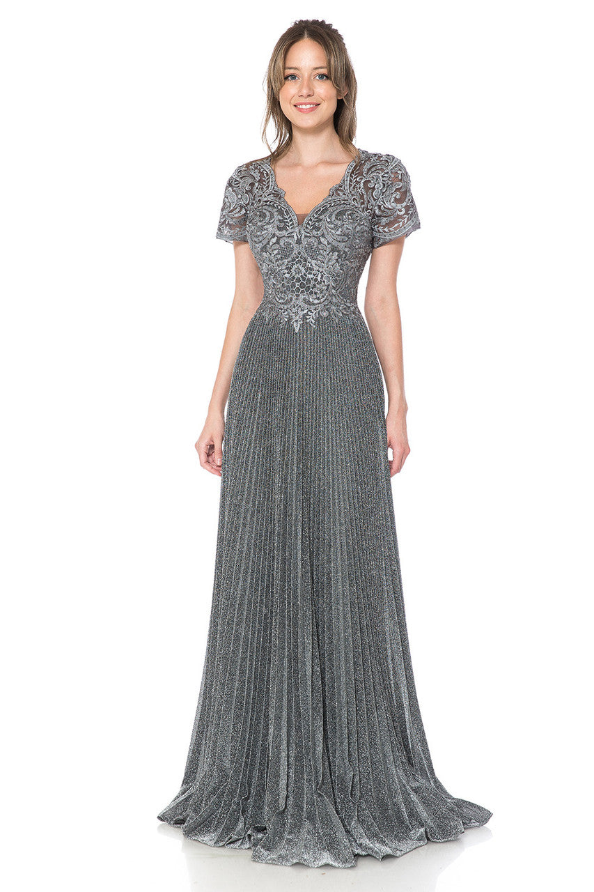 La Merchandise LAF8139 Pleated Mother Of Bride Formal Wholesale Gown - CHARCOAL - LAF