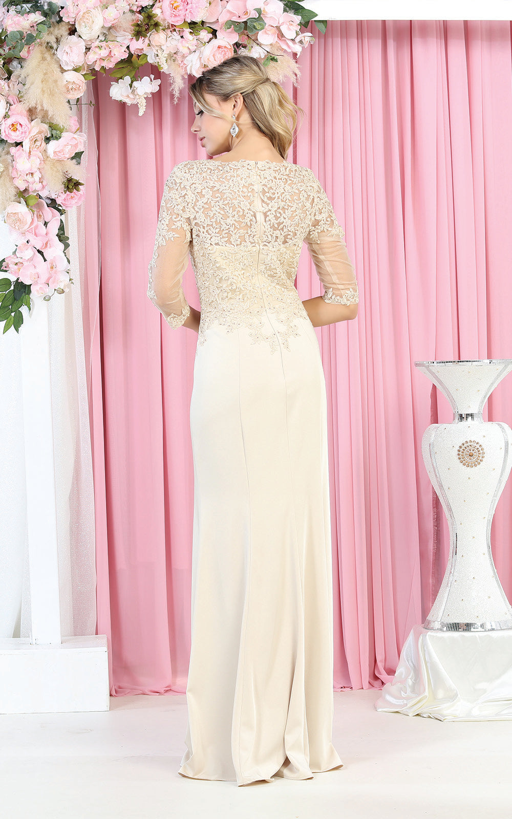 La Merchandise LA1811 3/4 Long Sleeve Mother Of The Bride Formal Dress - - LA Merchandise