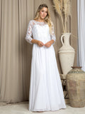 Formal 3/4 Sleeve Mother of the Bride Dress By LA Merchandise LAV5248 - White - Mother of the Bride Dresses LAV