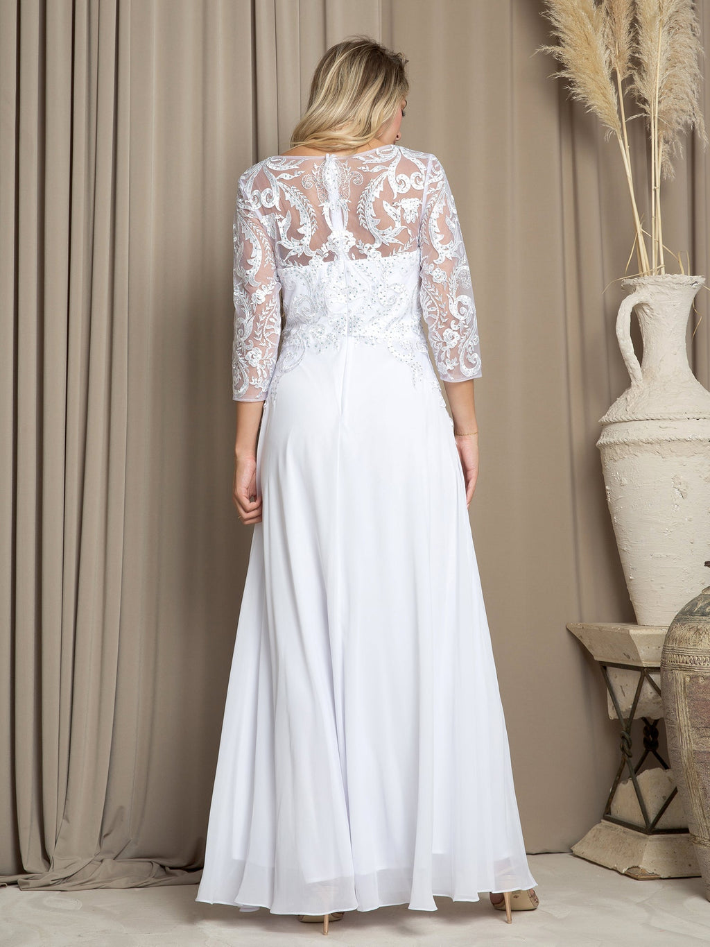 Formal 3/4 Sleeve Mother of the Bride Dress By LA Merchandise LAV5248 - - Mother of the Bride Dresses LAV