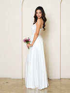 Off White Lace Corset A-Line Wedding Dress By LA Merchandise LAV5289 - - Wedding Dresses LAV