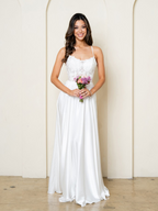 Off White Lace Corset A-Line Wedding Dress By LA Merchandise LAV5289 - Off White - Wedding Dresses LAV