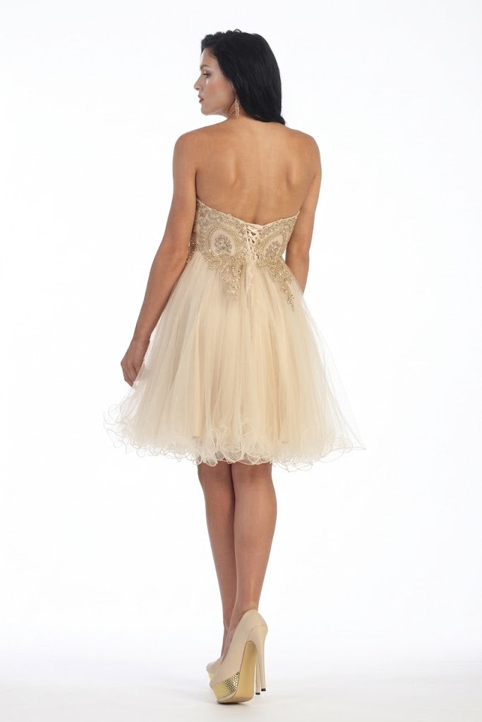 La Merchandise LA1414 Strapless Short Wholesale Homecoming Party Dress - - LA Merchandise