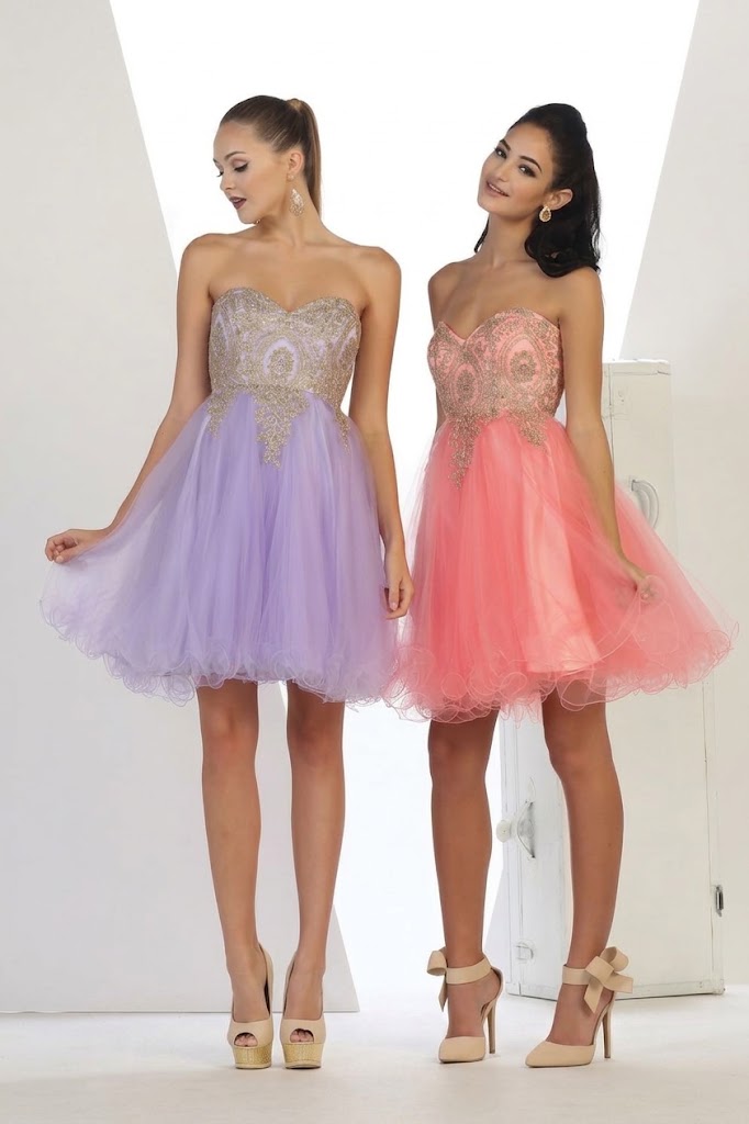 La Merchandise LA1414 Strapless Short Wholesale Homecoming Party Dress - LILAC - LA Merchandise
