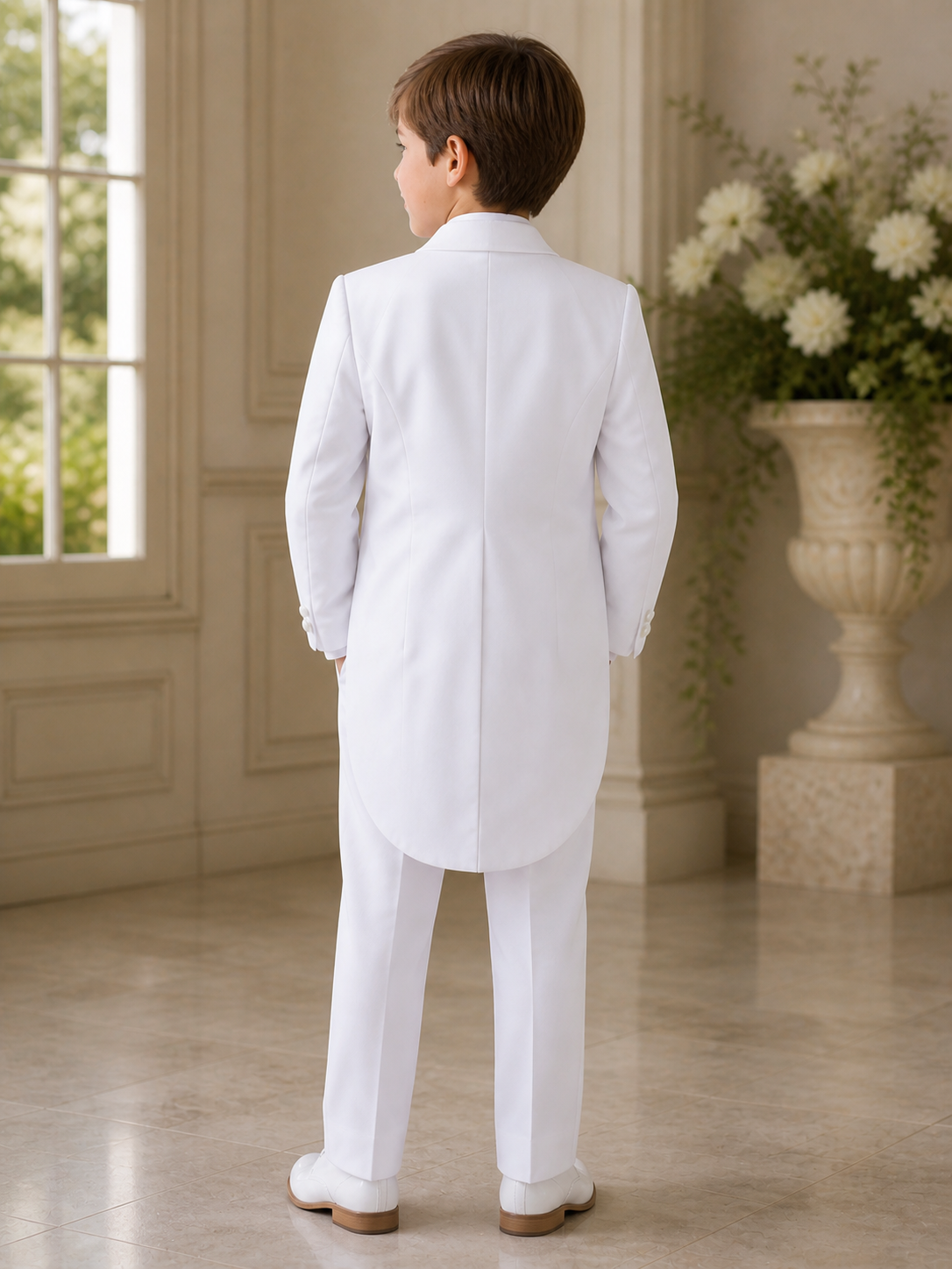 Boys Formal Tailcoat Tuxedo Set with Satin Trim By La Merchandise SS8209 - - Boys suits LA MERCHANDISES