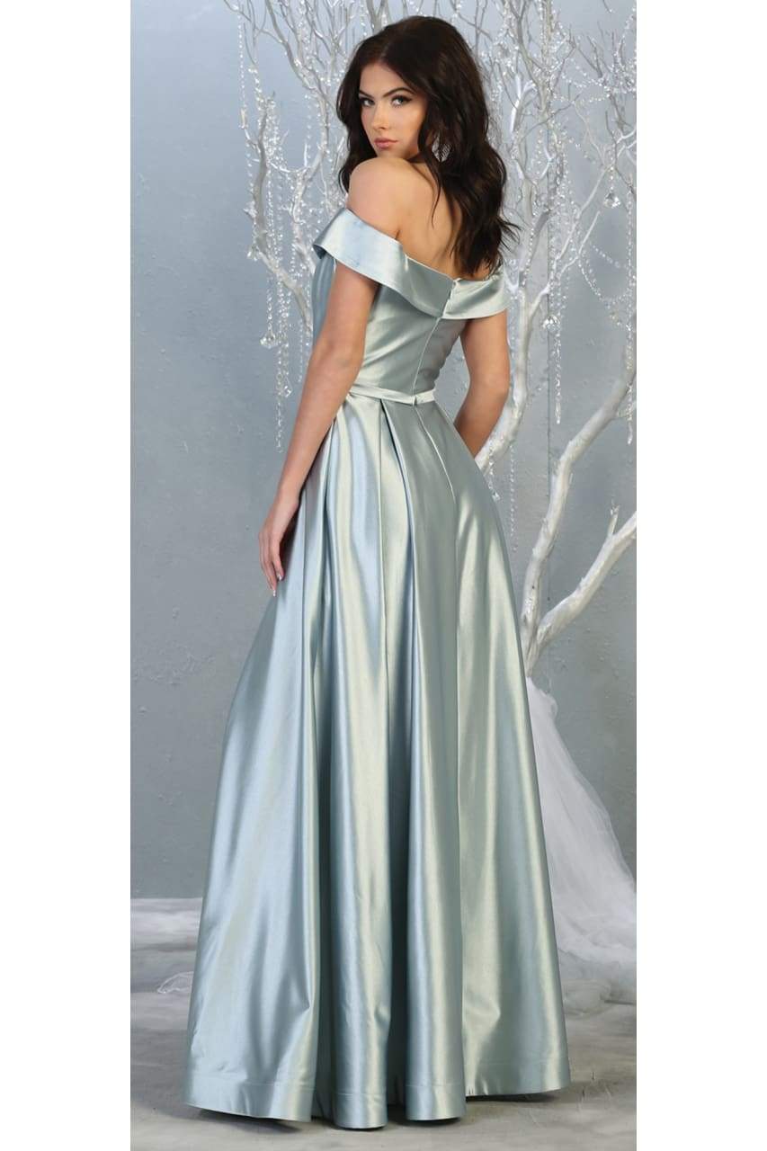 La Merchandise LA1781 A-line Off the Shoulder Metallic Evening Gown - - LA Merchandise