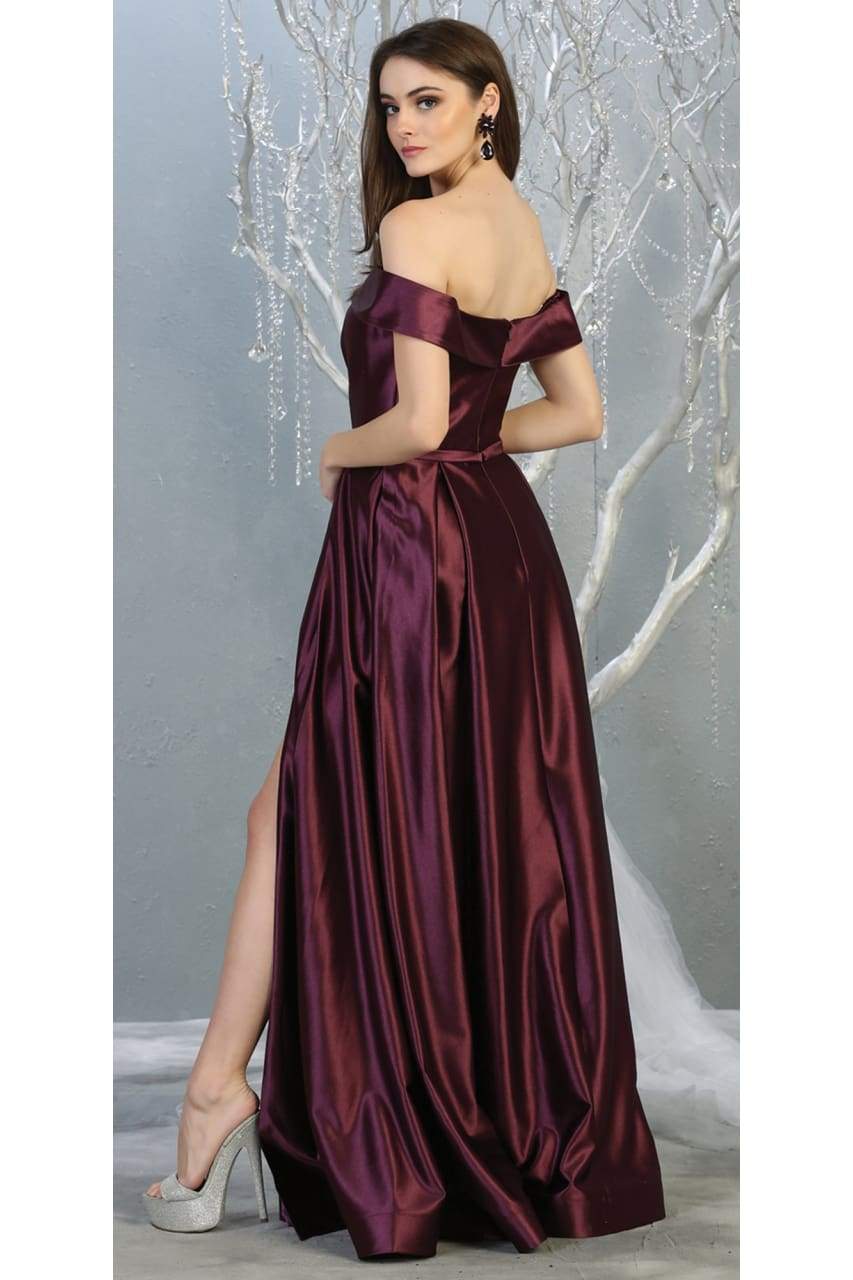 La Merchandise LA1781 A-line Off the Shoulder Metallic Evening Gown - - LA Merchandise