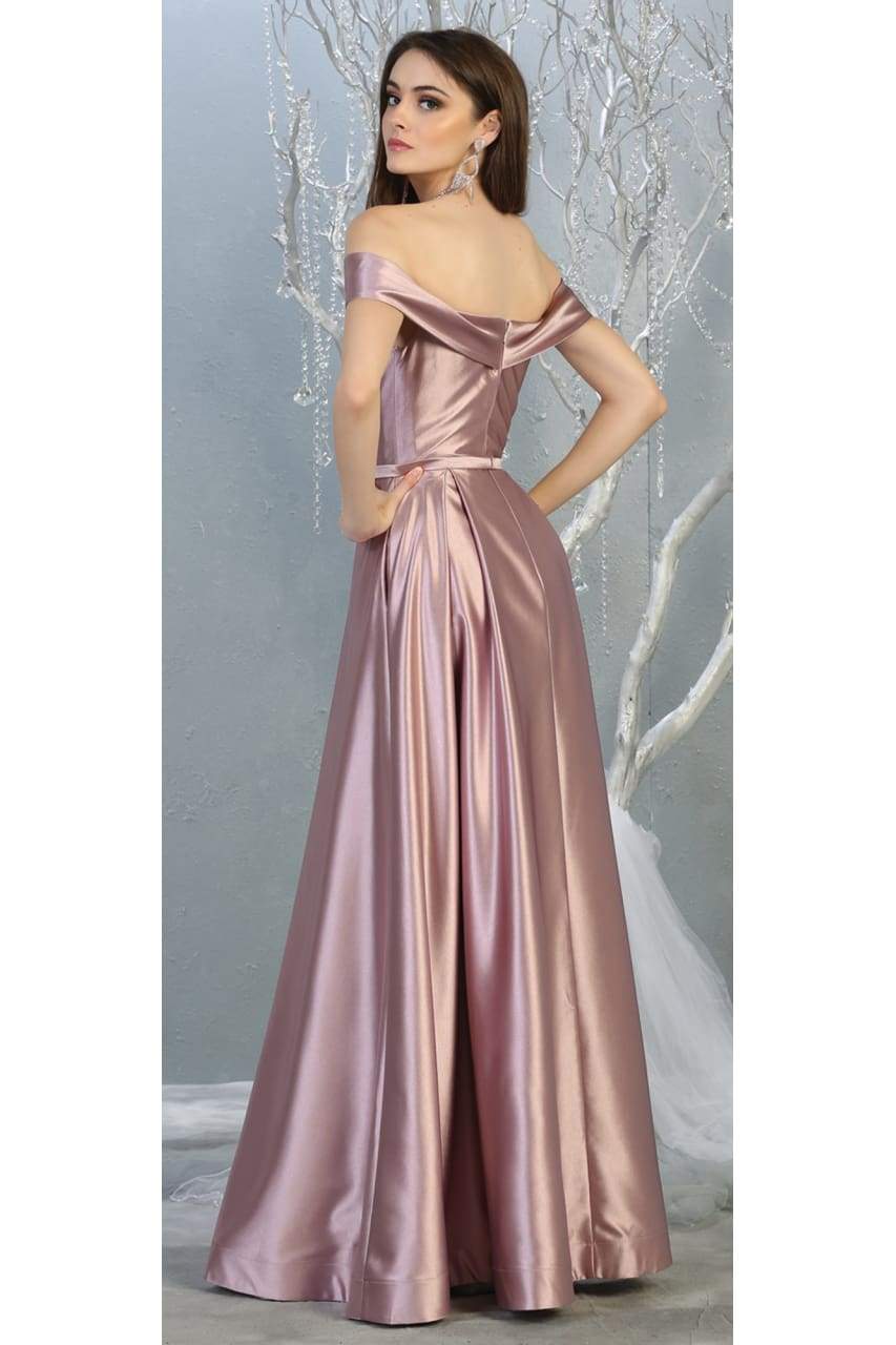 La Merchandise LA1781 A-line Off the Shoulder Metallic Evening Gown - - LA Merchandise
