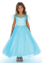 Beautiful Little Girls Tulle Pageant Dresses - LAG5278 - AQUA - LAG