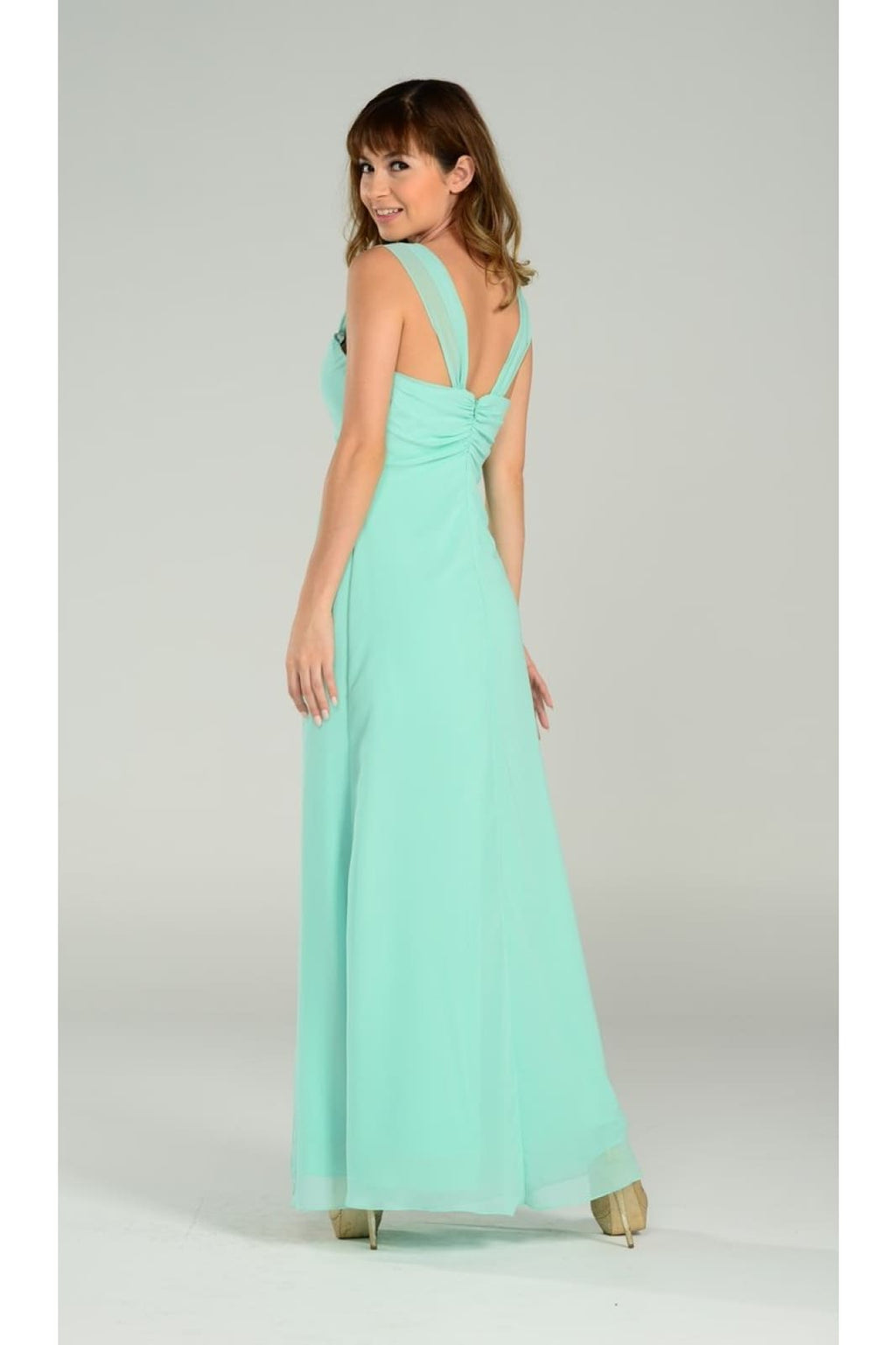 A simple chiffon bridesmaid dress- LAY7000 - - LA Merchandise