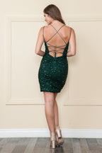 La Merchandise LAY8950 Wholesale Short Fitted Sequin Hoco Party Dress - - LAY