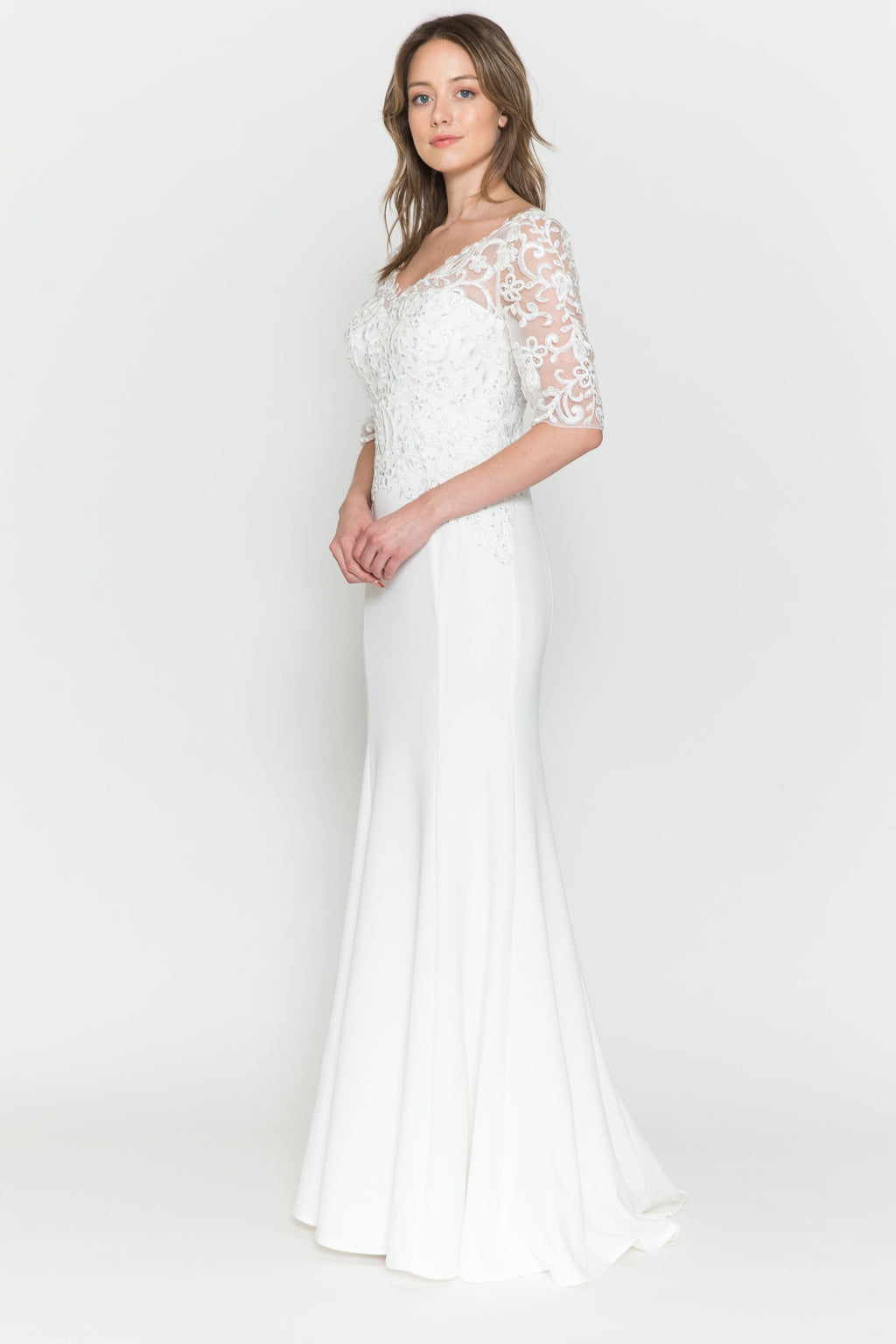 Bridal Gown 3/4 sleeve - LAP8560B - - LA Merchandise