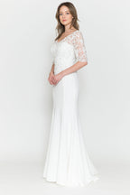 Bridal Gown 3/4 sleeve - LAP8560B - - LA Merchandise