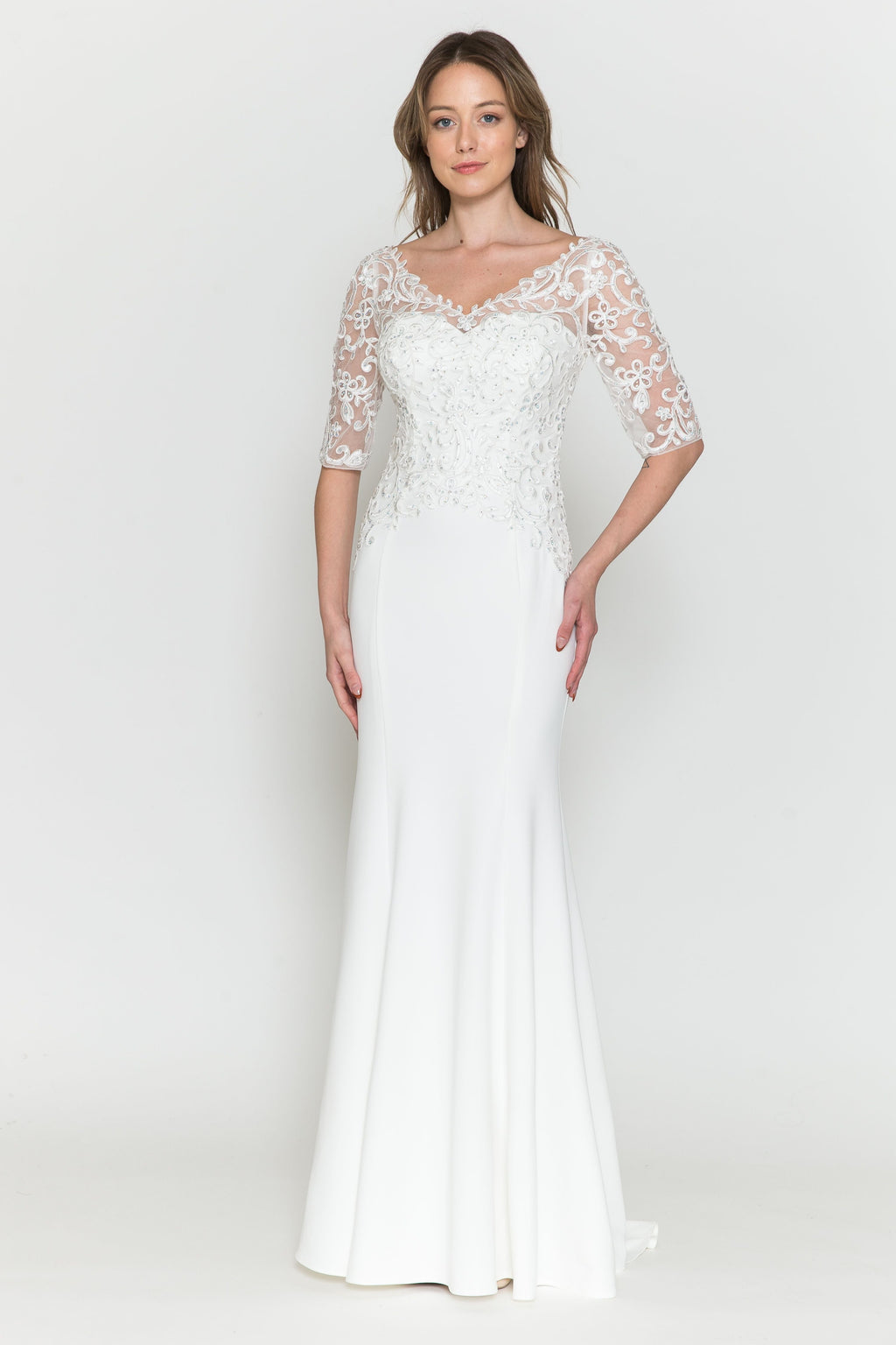 Bridal Gown 3/4 sleeve - LAP8560B - - LA Merchandise
