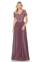 La Merchandise LAF8139 Pleated Mother Of Bride Formal Wholesale Gown - MAUVE - LAF