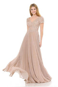 La Merchandise LAF8139 Pleated Mother Of Bride Formal Wholesale Gown - BLUSH - LAF