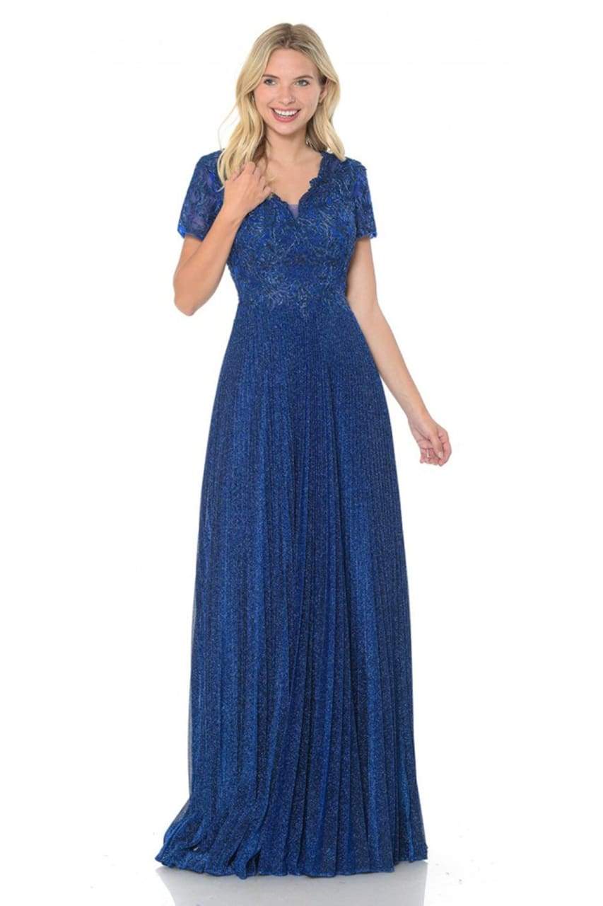 La Merchandise LAF8139 Pleated Mother Of Bride Formal Wholesale Gown - ROYAL BLUE - LAF