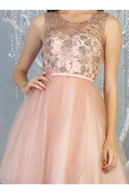 La Merchandise LA1803 Sleeveless A-Line Short Mesh Homecoming Dress - - LA Merchandise