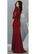La Merchandise LA1810 Classy 3/4 Long Sleeve Mother Of The Bride Dress - - LA Merchandise