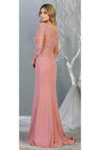 La Merchandise LA1810 Classy 3/4 Long Sleeve Mother Of The Bride Dress - - LA Merchandise