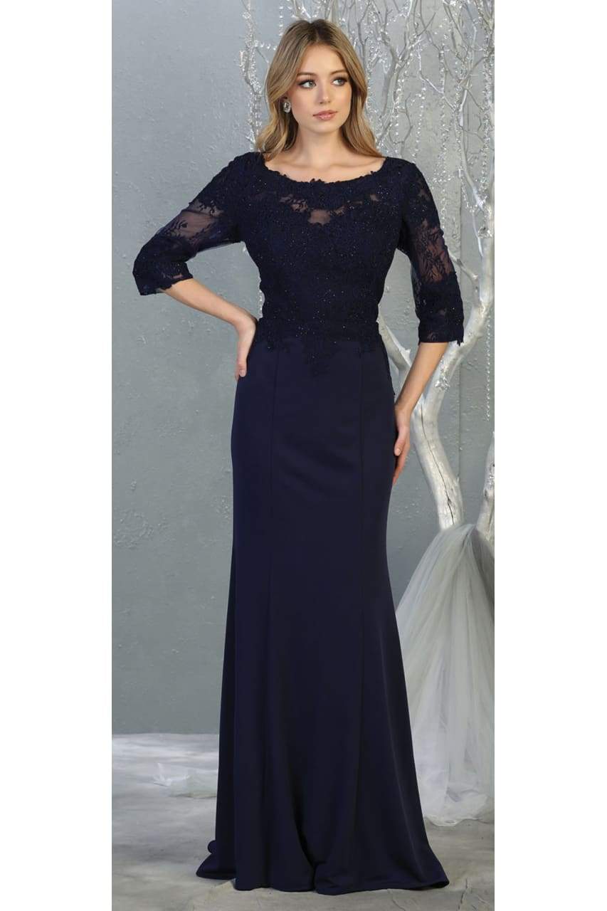 La Merchandise LA1810 Classy 3/4 Long Sleeve Mother Of The Bride Dress - - LA Merchandise