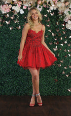 Cocktail Embroidered Dress - LA1891 - RED - LA Merchandise