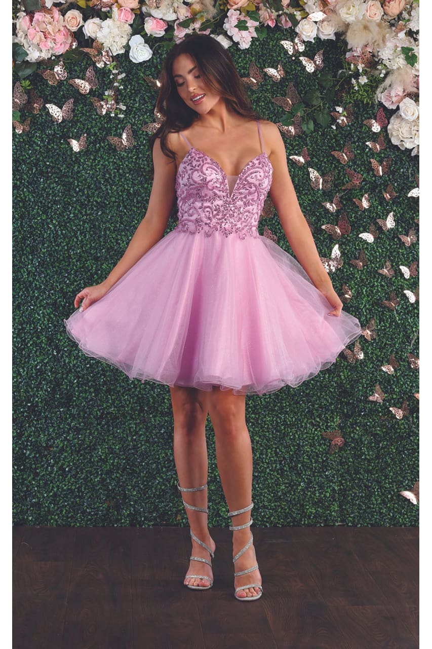 La Merchandise LA1888 Cute Fit & Flare Short Homecoming Party Dress - PINK - LA Merchandise