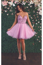 La Merchandise LA1888 Cute Fit & Flare Short Homecoming Party Dress - PINK - LA Merchandise