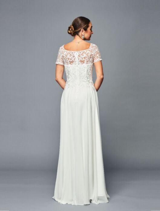 La Merchandise LADK305 Embroidered Short Sleeve Mother Of Bride Gown - - LAD
