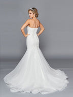 La Merchandise LADK440 Strapless Embroidered Mermaid Wedding Gown - - LA Merchandise