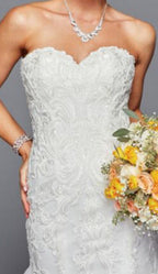 La Merchandise LADK440 Strapless Embroidered Mermaid Wedding Gown - - LA Merchandise