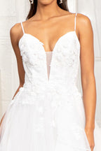 La Merchandise LAS3013 Spaghetti Straps Open Back Wedding Dresses - White - Dresses LA Merchandise