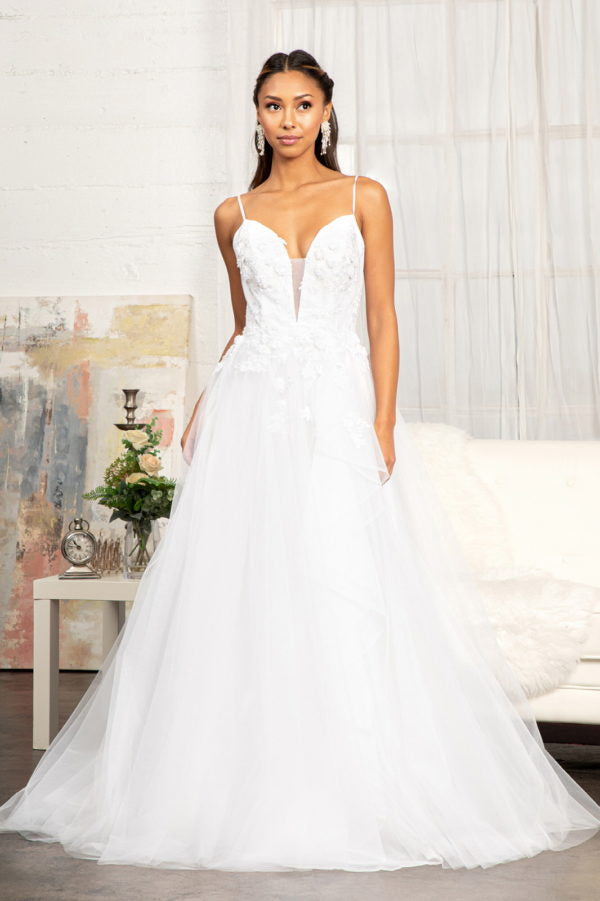 La Merchandise LAS3013 Spaghetti Straps Open Back Wedding Dresses - - Dresses LA Merchandise