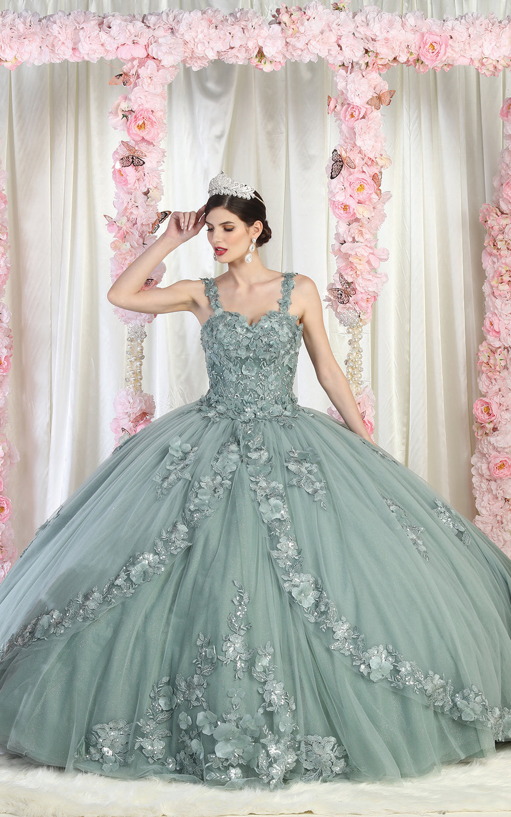 La Merchandise LA159 Sweetheart Floral Sweet 16 Ball Gown - - LA Merchandise