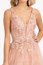 Flower Embroidered A-Line Dress - LAS3012 - Rose Gold - Dresses LAS