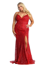 Formal Glitter & Plus Size Gown - LA1905 - RED - LA Merchandise